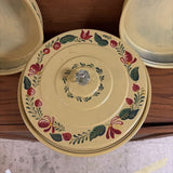 vintage layered hand painted cake carrier