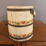 antique wooden bucket stitch art