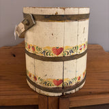 antique wooden bucket stitch art