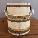 antique wooden bucket stitch art