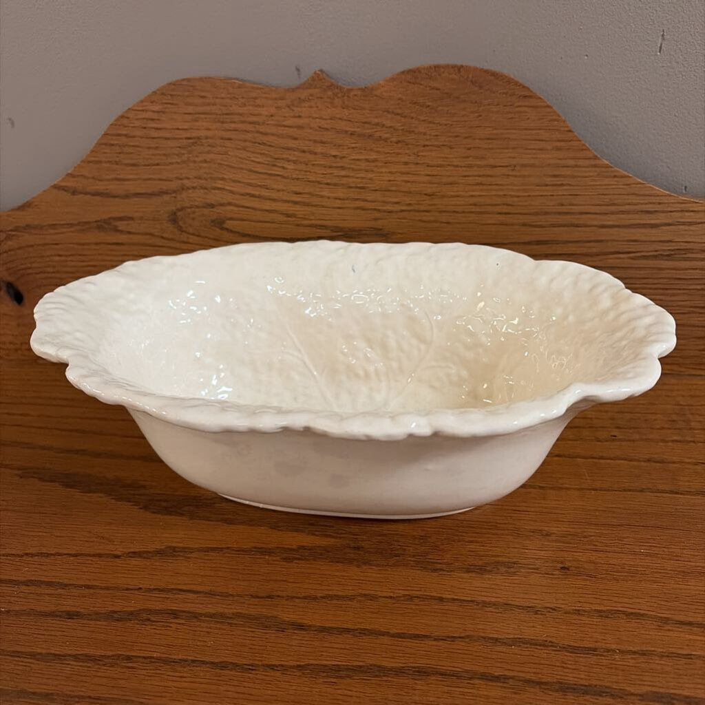 antique white oval cabbage bowl