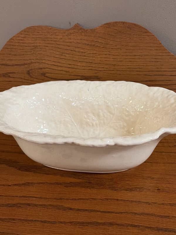 antique white oval cabbage bowl