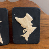 set of 2 clay tile silhouettes