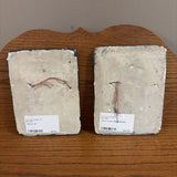 set of 2 clay tile silhouettes