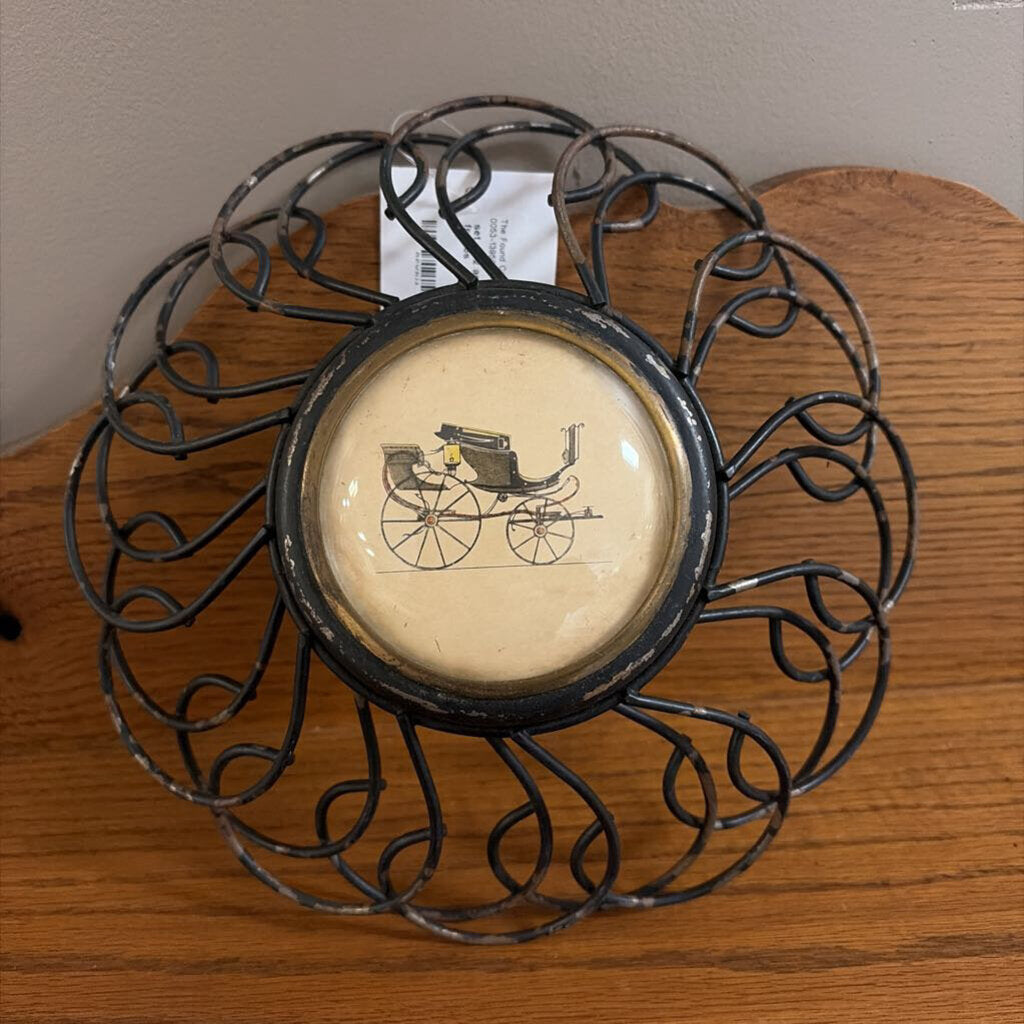 set of 2 antique black metal frames