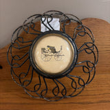 set of 2 antique black metal frames