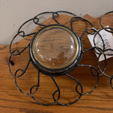 set of 2 antique black metal frames