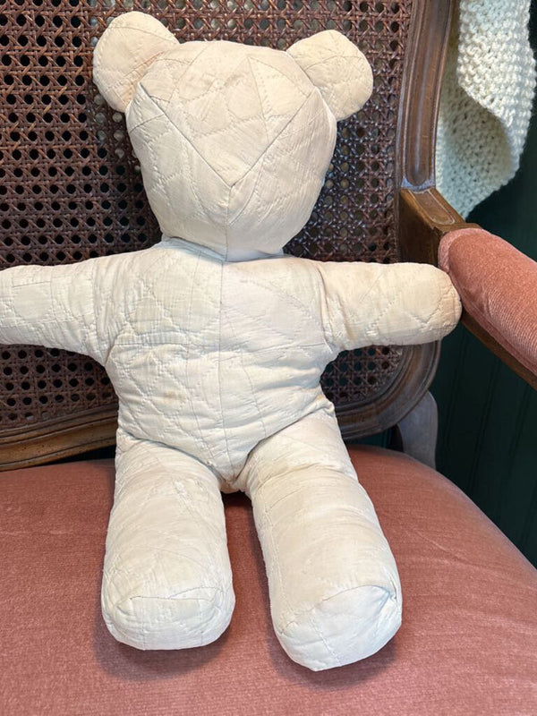 #614 Antique Handmade Quilted Teddy Bear