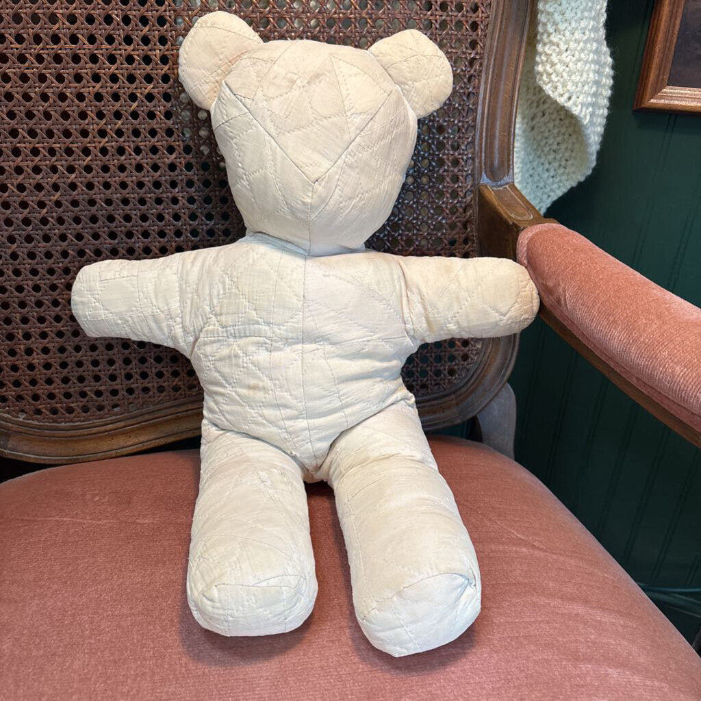 #614 Antique Handmade Quilted Teddy Bear