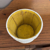 white wood bucket with red heart