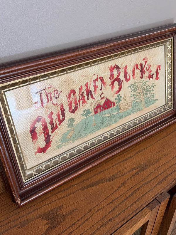 the old oaken bucket cross stitch art