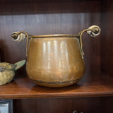 #618 Copper Pot with Blue Handles