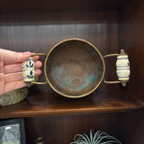 #618 Copper Pot with Blue Handles