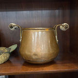 #618 Copper Pot with Blue Handles