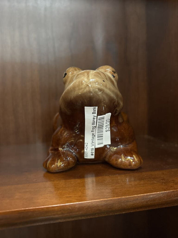 #619 Vintage Frog Money Bank