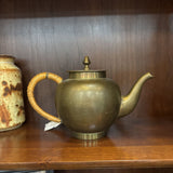#621 Brass Teapot with Wicker Handle