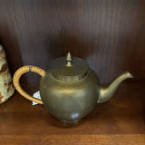 #621 Brass Teapot with Wicker Handle