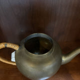#621 Brass Teapot with Wicker Handle