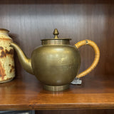 #621 Brass Teapot with Wicker Handle