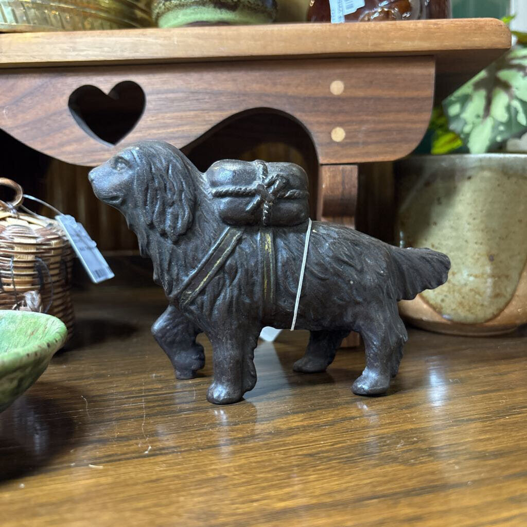 Cast Iron Saint Bernard Dog Still Coin Bank