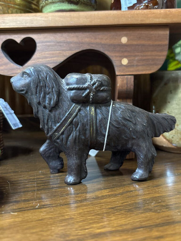 Cast Iron Saint Bernard Dog Still Coin Bank
