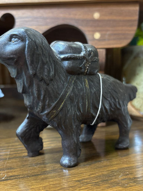 Cast Iron Saint Bernard Dog Still Coin Bank
