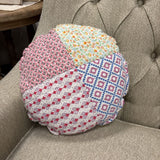 Handmade Quilted 14" x 14" Circle Pillow