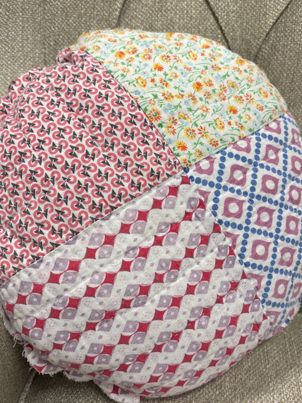 Handmade Quilted 14" x 14" Circle Pillow