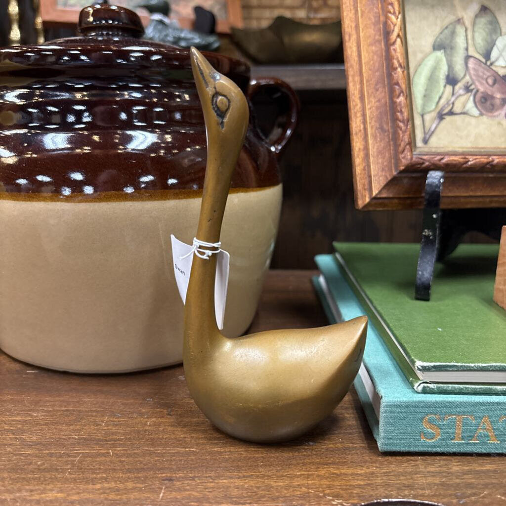 #644 5.5" Tall Brass Swan