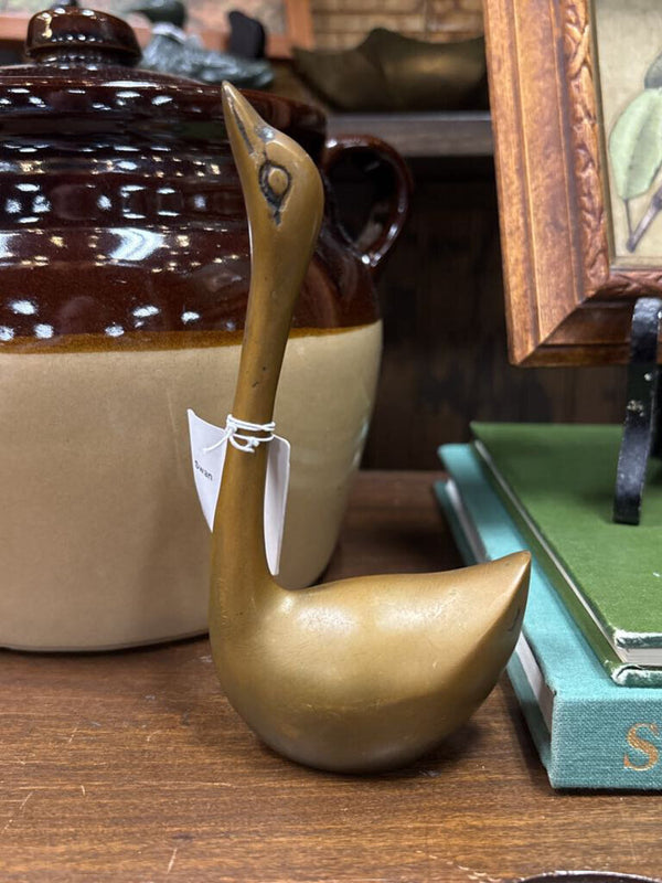 #644 5.5" Tall Brass Swan