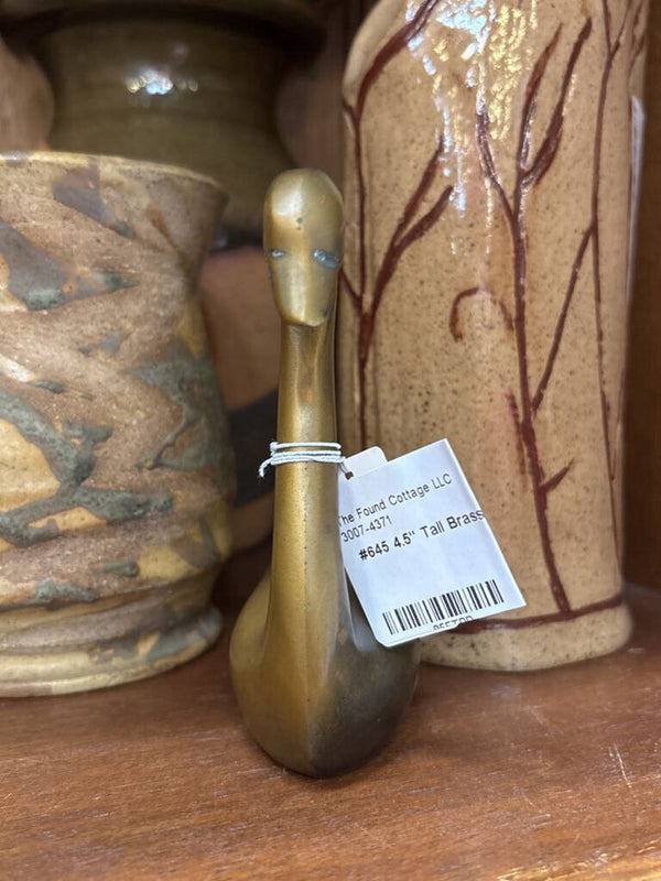 #645 4.5" Tall Brass Swan