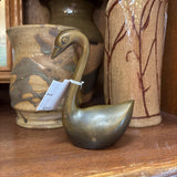 #645 4.5" Tall Brass Swan