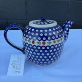 large Polish pottery tea pot