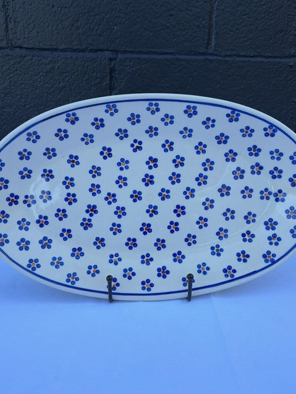 oval flower pattern Polish pottery platter