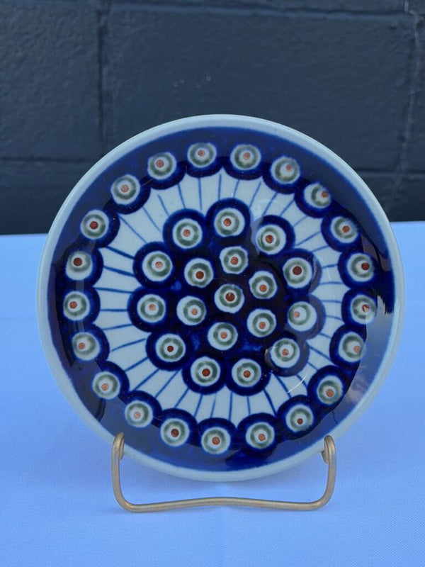 small circle and line patterned Polish pottery plate