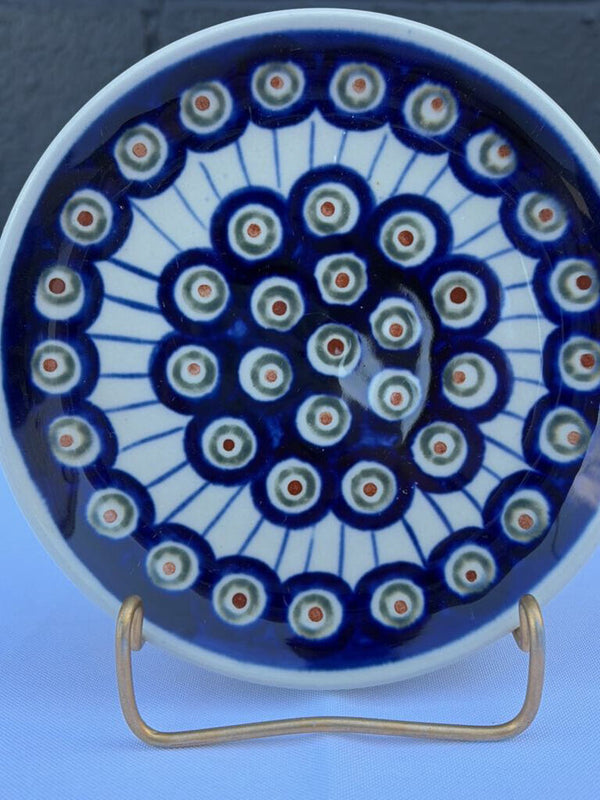 small circle and line patterned Polish pottery plate