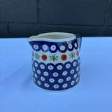 Polish pottery mini pitcher with sprig pattern