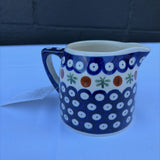 Polish pottery mini pitcher with sprig pattern