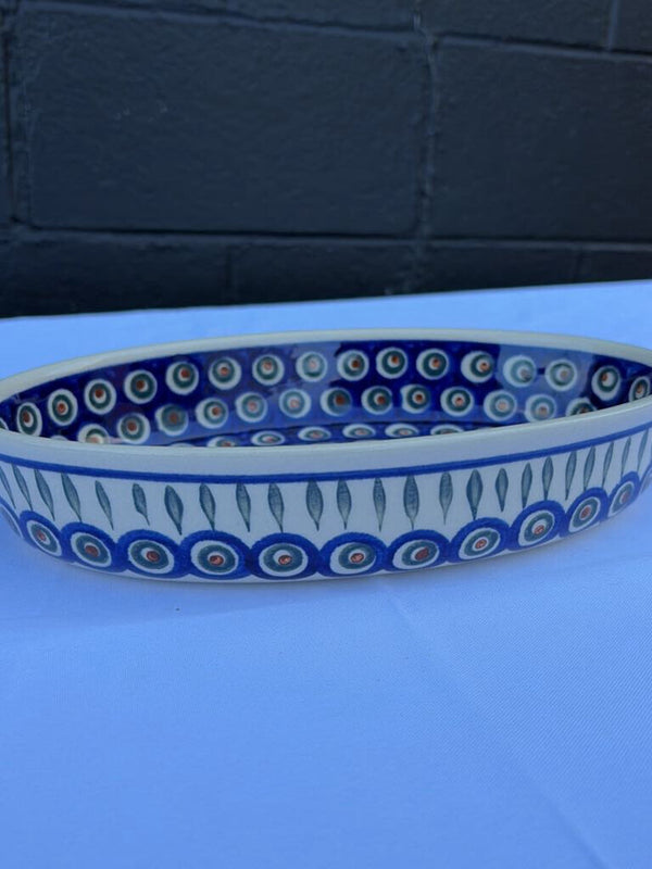 Polish pottery swirl design dish