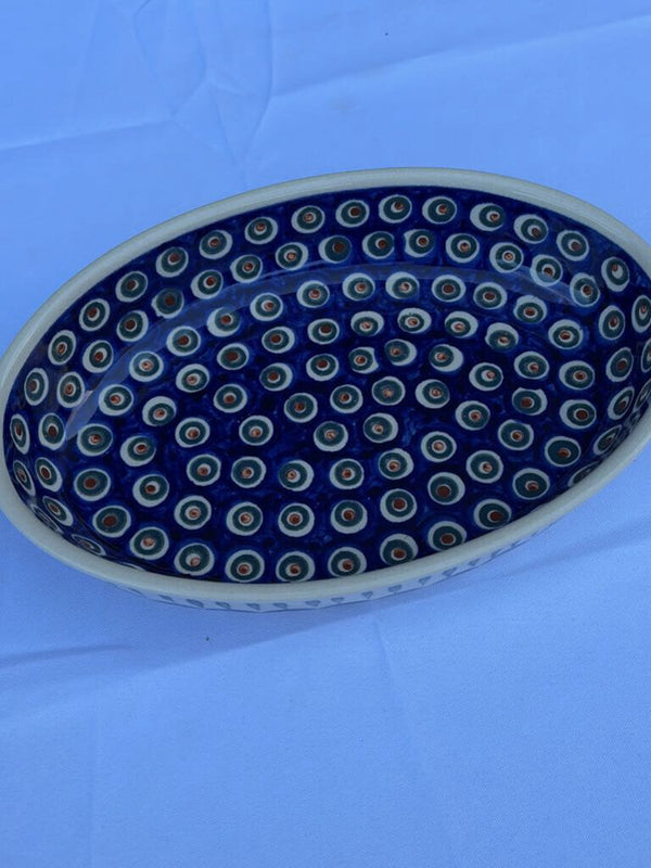 Polish pottery swirl design dish