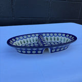 divided Polish pottery dish