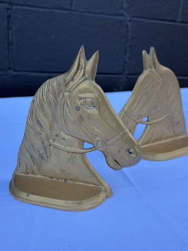 brass horsehead bookends