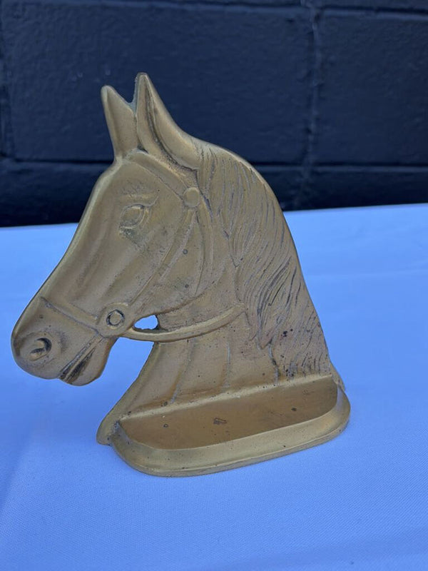 brass horsehead bookends