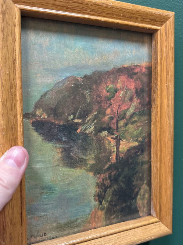 #671 5x7 Autumn Fog Print in Oak Frame