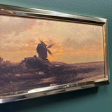 #672 Brass Framed Autumn Toned Windmill Art Print