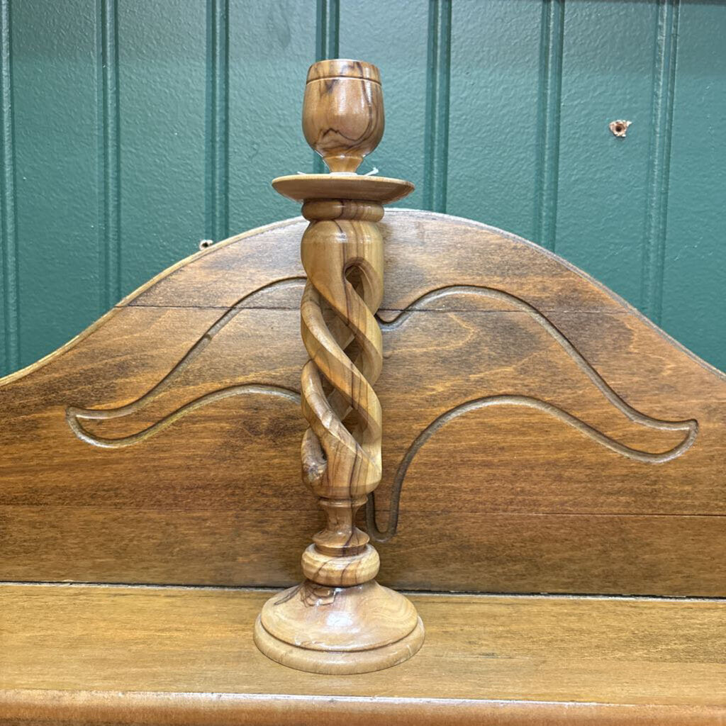 #678 Twisted Wood Candleholder