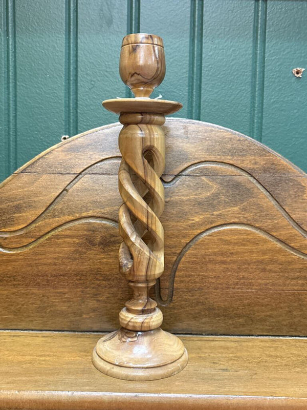 #678 Twisted Wood Candleholder