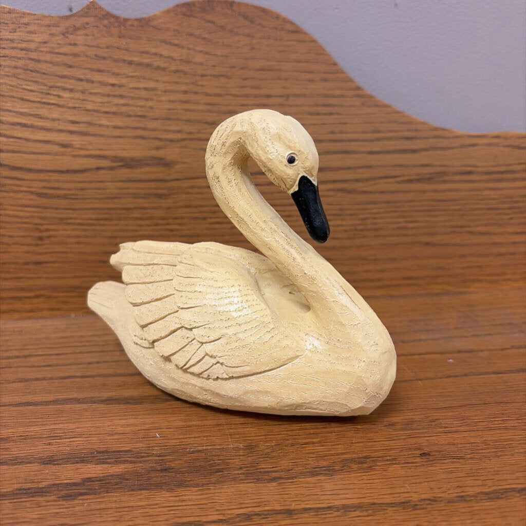6" vintage yellow resin swan
