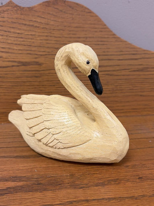 6" vintage yellow resin swan