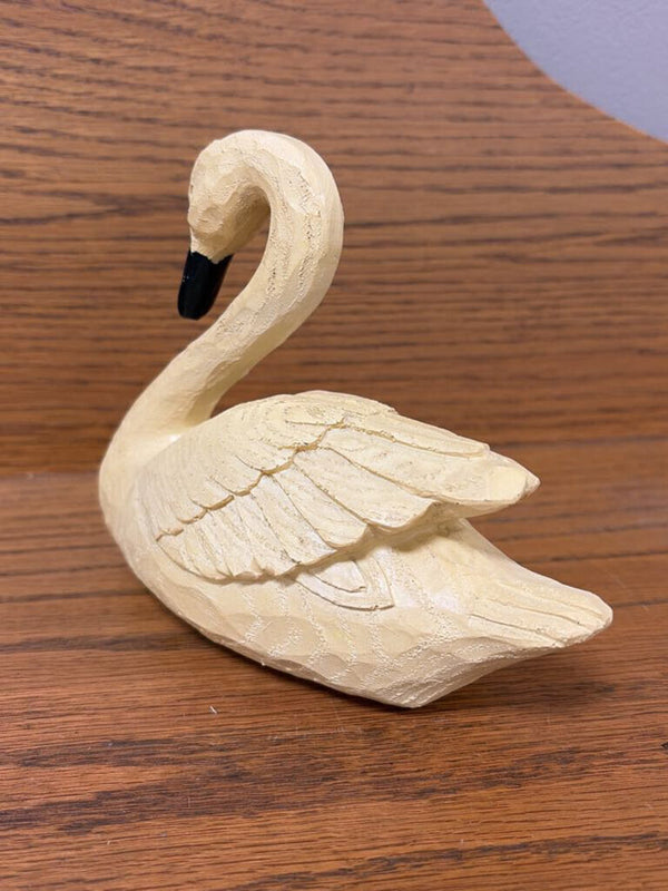 6" vintage yellow resin swan